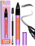 Vevivia Beauty Eyebrow Pen - Eyebrow Pencils for Women with 4D Micro Brush-Tip for Natural Hair-Like Strokes, Long Lasting Fluffy Brows, Waterproof, Black