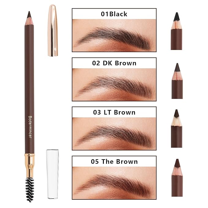 BODERMINCER 1pcs Eyebrow Pencil Longlasting Waterproof Durable Liner Eyebrow 5 Colors to Choose (3# Light Brown)