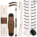 UCANBE 25PCS Eyebrow Stamp Stencil Kit With Dual-Color Eyebrow Stamp Pomade,20 Reusable Eyebrow Stencils,Finising Powder,Brush,Eyebrow Razor,Zipper Pouch,Waterproof Eye Brow Stamping and Shaping Kit04