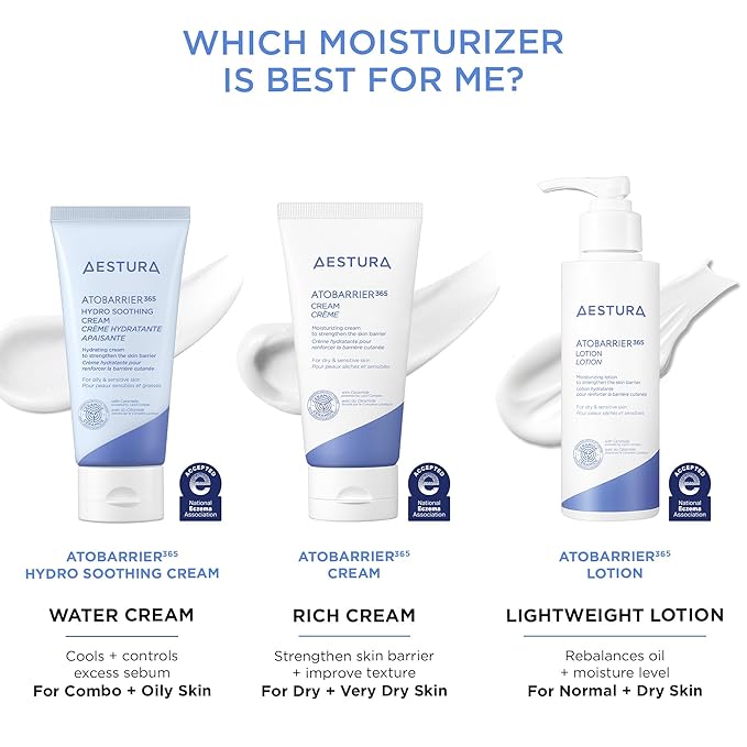 AESTURA ATOBARRIER365 Cooling Hydro Soothing Water Cream Moisturizer with Ceramides & Hyaluronic Acid for Skin Moisture Barrier Repair, 80ml