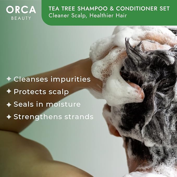 Tea Tree Conditioner, 16oz - Hydrating and Invigorating Natural Conditioner for Men & Women with Oily Hair and Dry Scalp, Enriched with Vitamin E, Coconut Oil, Silk Proteins, and Rosemary