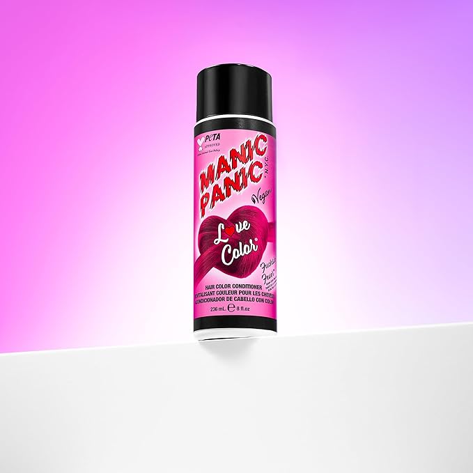 MANIC PANIC Cool Deep Pink Color Depositing Conditioner - Love Color Hair Conditioner Keeps Hair Vibrant, Nourished & Refreshed - Formulated with Shea Butter & Quinoa - Fuschia Fever (8oz)