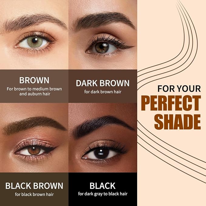 W3W Microblading Eyebrow Pencils For Women - Eyebrow Pen with 4-Fork-Tip Waterproof Brow Pencil Create Natural Hair-Like Brows, Last All Day, Microblading Eyebrow Pen, Dark Brown