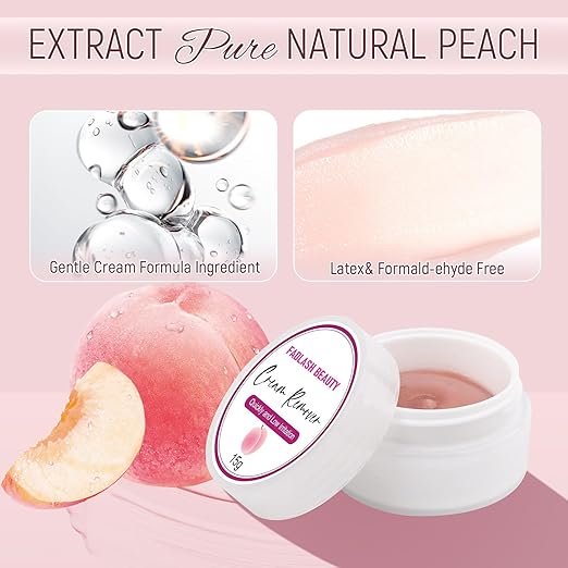 Lash Remover for Lash Extensions 15g Cream Lash Extension Remover Dissolves Quickly Gentle and Low Irritation Lash Remover for Sensitive Skin Professional Lash Glue Remover for Salon, Peach