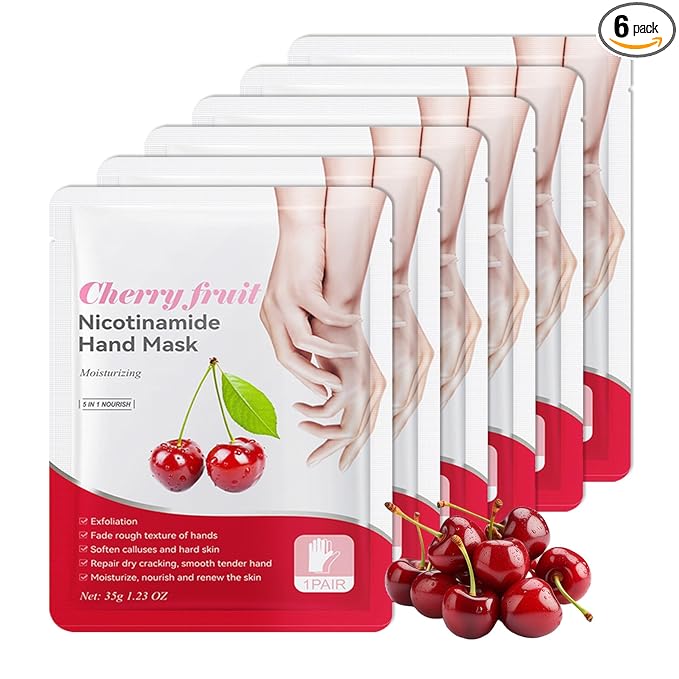 6 Pairs Hand Masks Moisturizing Gloves, Hydrating Hand Mask Moisturizer Gloves Care for Dry Cracked Hands, Smooth Long Lasting Soft Firming Hand Mask Gift Set for Men Women（J