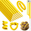 Syhood 30 Pcs 7'' Flexible Curling Rods Twist Foam Hair Rollers Soft Foam No Heat Hair Rods Rollers and 1 Steel Pintail Comb Rat Tail Comb for Women Long Short Hair(Yellow,7 x 0.3 Inch)
