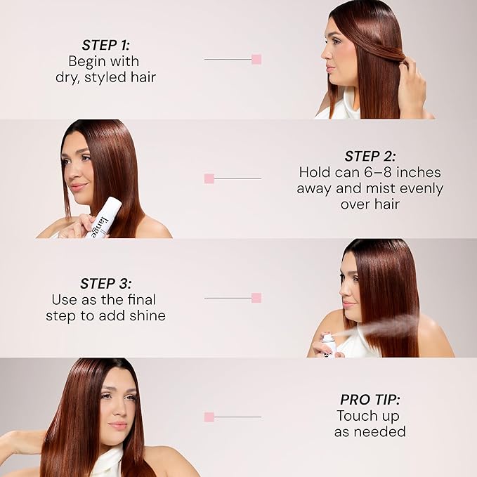 L'ANGE HAIR Top Coat Shine Spray | Hair Gloss Finishing Spray | High-Gloss Finish | Controls Frizz & Flyaways | Ultra-Fine Hydrating Mist | Lightweight, Won't Weigh Hair Down