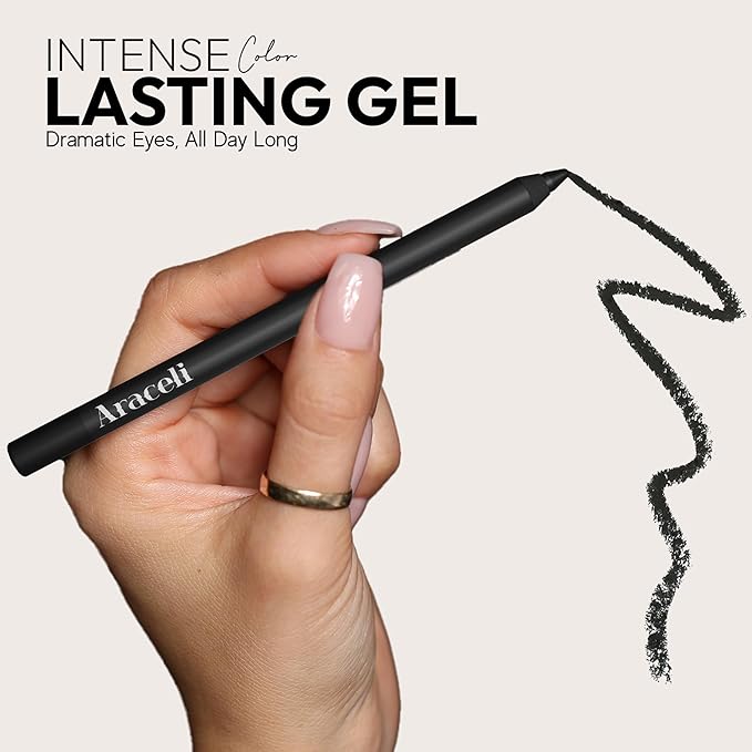 Araceli Beauty Gel Pencil Eyeliner – Water Resistant & Smudge-Proof, Long-Lasting Eye Makeup for Precision Lining & Bold Rose Gold Color
