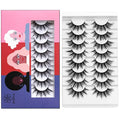 DYSILK Eyelashes Natural Look - 8 Pairs 5D Lashes 17mm - Mink Eyelashes Fluffy Lashes Pack Cat Eye Soft Reusable