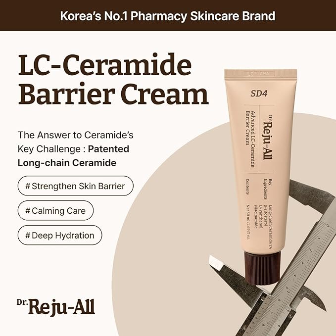 Dr.Reju-All Advanced LC-Ceramide Barrier Cream - Patented Long Chain Ceramide Deep Hydration - Lightweight Korean Face Moisturizer for Strengthening Skin Barrier - 1.69 Fl Oz