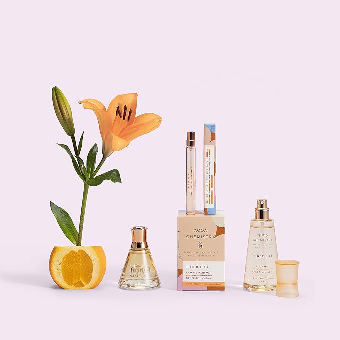 Good Chemistry Tiger Lily Travel Spray 0.33 fl oz - Long-Lasting On-the-Go Perfume with Orange Flower, Vanilla, & Amber - Charming, Clean & Vegan