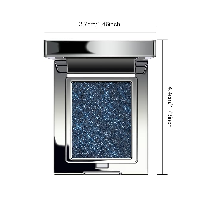 KYDA Chameleon Smoky Blue Eyeshadow, Chameleon Chrome Metallic Eye Shadow, Smooth Pressed Powder Palette, High Pigment Glitter Eyeshadow, Lasting Eye Glitters Makeup with Mirror