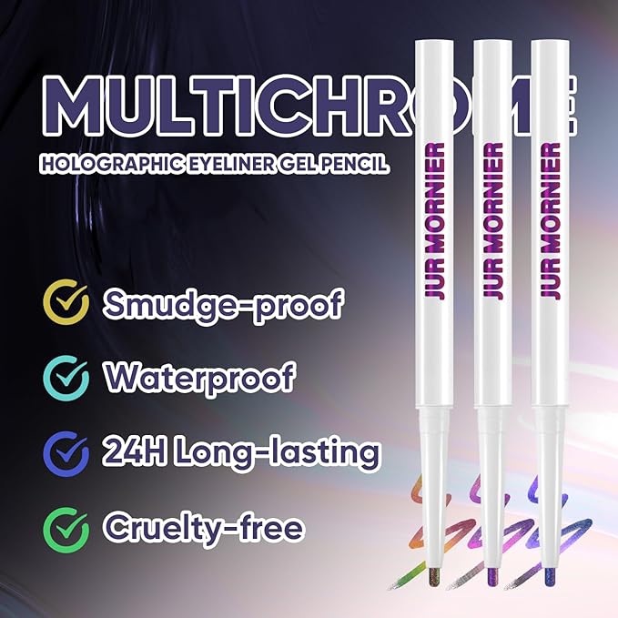 Multichrome Eyeliner Gel Pencil,Waterproof Long-Lasting Vegan Cruelty Free Eye Liner,Shifting Colors Eyeliner Pen (#210, 0.01 Ounce)