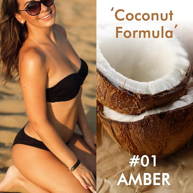 Sunscreen Body Glow Oil【SPF 50】【Lightweight】【Natural Ingredient】Shimmer Broad Spectrum Shimmer Sunscreen For Face and Body, AMBER