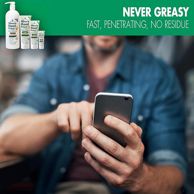 Miracle Hand Repair Cream for Dry Cracked Hands 1 oz Best Healing Hand Cream with 60% Aloe Vera - Non-Greasy Moisturizer for Working Hands - Fast Absorbing Lotion for Extremely Dry Skin (12-Pack)