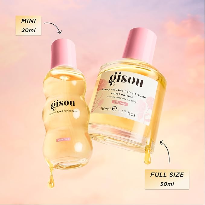 Gisou Honey Infused Hair Perfume – Long-Lasting Hair Fragrance with Mirsalehi Honey & Argan Oil, Wild Rose, 1.7 Fl Oz