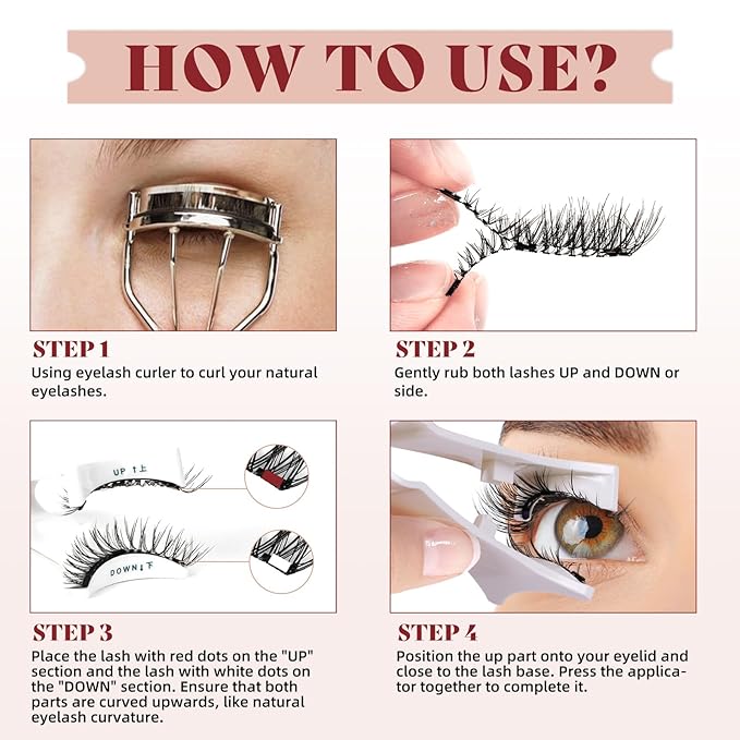 Higu clace Magnetic Eyelashes with Applicator Soft Magnetic Lashes Natural Look Wispy Magnet Lashes Easy to Wear and Remove （DJCX-C03）