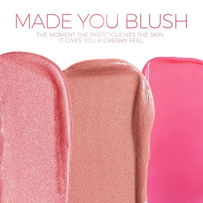 KYDA Blush Beauty Wand, Shimmer Blush with Cushion Applicator, Natural Pearl Finish, Silky Smooth Creamy, Lasting Glowing Cheek Makeup-Shimmer Rose