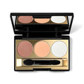 KYDA 3 Colors Eyeshadow Plaette, Shimmer Rose Golden Eyeshadow, Pearl White Nude Beige Eyes Shadow, Lasting High Pigmented Warm Rose Pink Eye Shadow, Mini Eyes Glitter Makeup Pallet for All Skin
