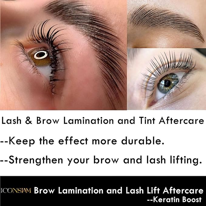 Brow and Lash Aftercare Conditioner - Keratin Filler to Prevent Burning, Fixing Gel for Upward Lift | 100-Day Supply