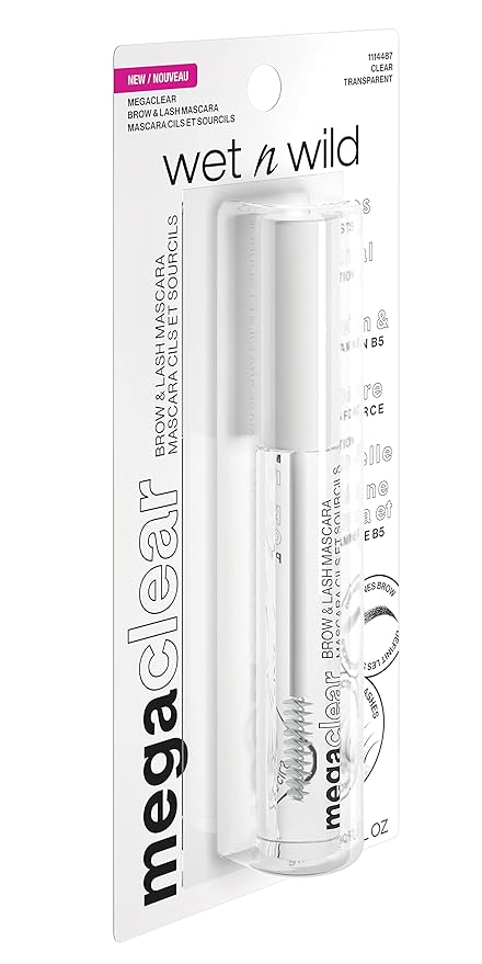 wet n wild Mega Clear Brow & Lash Mascara - Sculpts Brows, Defines Lashes, Conditioning with Soy Protein & ProVitamin B5, Primer & Top Coat, Cruelty-Free & Vegan - Clear