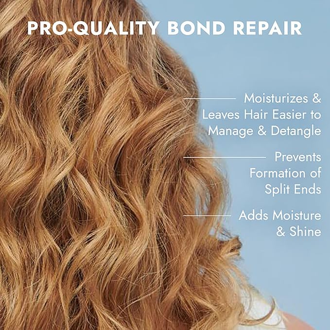 Bondbar Repairing Shampoo & Conditioner, Protects, Strengthens & Hydrates All Hair Types & Textures, Prevents Flyaways & Frizz, Adds Moisture & Shine, Vegan, Cruelty-Free, 8 Fl. Oz.