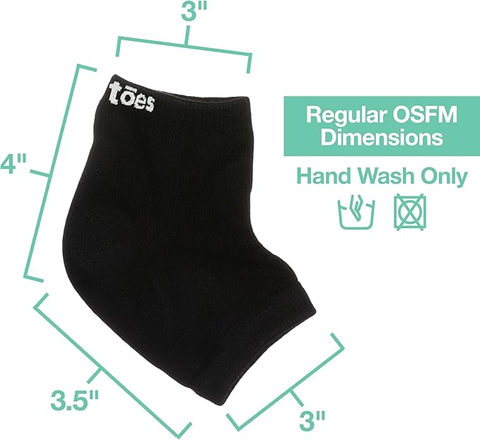 ZenToes Moisturizing Socks for Cracked Heel Treatment, Vitamin E, Olive Oil and Jojoba Oil Infused Heel Socks, Spa Gifts for Women, Relaxation Gifts for Women (Cotton Black, Regular)