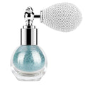 KYDA Glitter Powder Spray, Loose Shimmer Powder, Highlighter Spray Makeup for Face Body Hair, Lasting Glitter Hairspray, Cosmetic Sparkling Body Makeup, Cyan