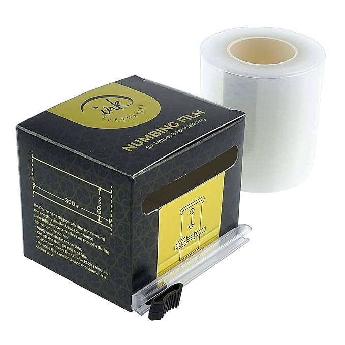 [1000 Feet Per Roll] 60mm Premium Numbing Preservative Film by Ink Permanent Plastic Wrap for Tattoos, Microblading, Lip Tattoo, Eyebrow Lamination & Lash Lift – 42 or 60 mm width 300 Meters