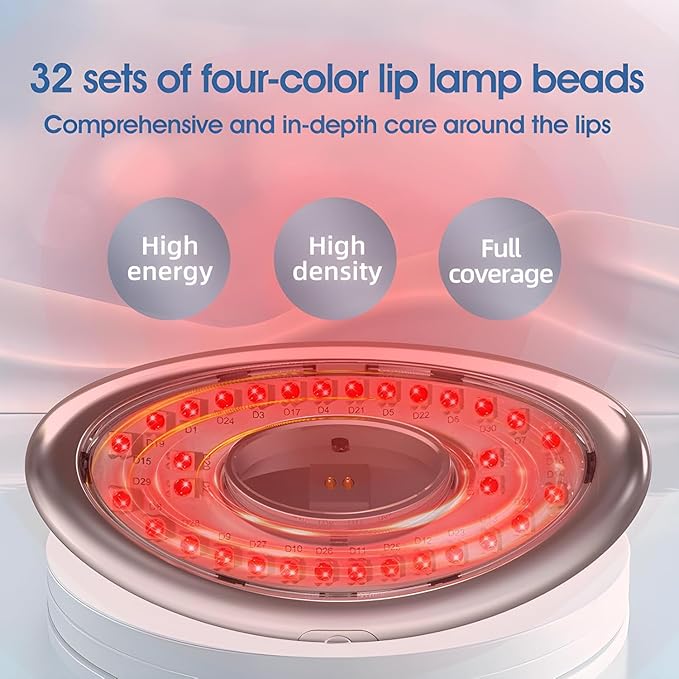 Red Light Therapy Lip Plumping Device, Lip Plumper Tool for Face with Whitening Mouthpiece