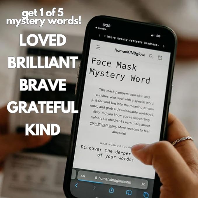 HumanKINDglow Hydrogel Face Mask – Hydrating Overnight Korean Facial Mask for Firming, Tightening & Radiant Skin | Clean, Vegan | Includes a Hidden Affirmation for Inner Glow