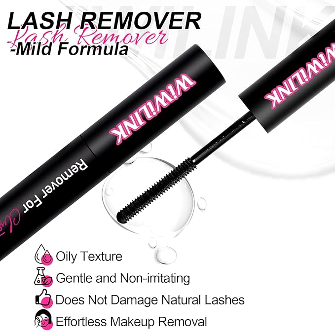 Lash Glue Remover for Lash Extensions Eyelash Extension Remover 5 ML Gentle Eyelash Glue Remover DIY Lash Clusters Remover Mascara Wand Cluster Lashes Removal Gentle Eye Cleanser