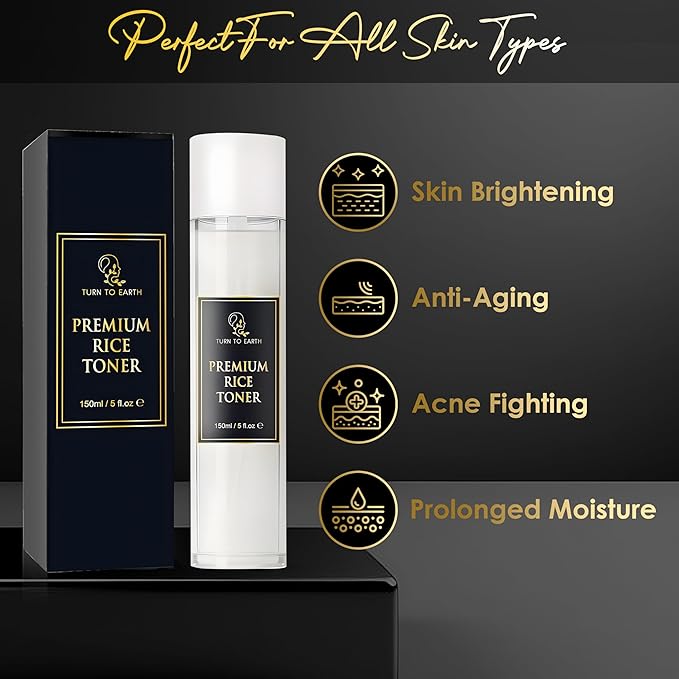 Rice Toner from Korean Rice, Milky Toner for Glowing, Hydrated Skin, Increased Collagen Production, Moisture Barrier for Glass Skin, Fragrance Free 5 Fl Oz