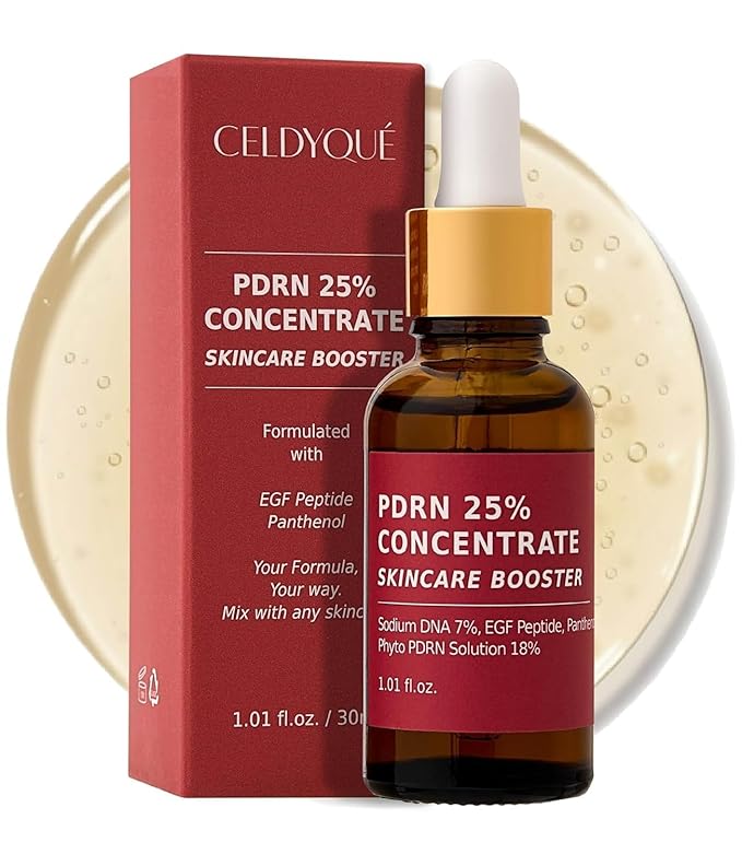 Salmon DNA PDRN 250,000 ppm Concentrate Skincare Booster - Microneedling Serum w/EGF Peptide & PDRN 25% Growth Factor - Anti-Aging Face Serum with Panthenol 1 Fl Oz Korean Skincare