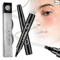 2PC Microblading Eyebrow Pencil,2026 Upgraded 4 Tipped 3D Waterproof Brow Pencil with,Micro-Fork Tip Easy to Create a Natural Makeup Look, Suitable For All day use (Black)