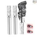 2Pcs Iron Wand Mascara, Telescopic Metal Tubing Mascara Natural Length Volume Slim Steel Tube Eyelash Primer Ultra Fine Lengthening & Curling Smudge-Proof Mascara (Black)