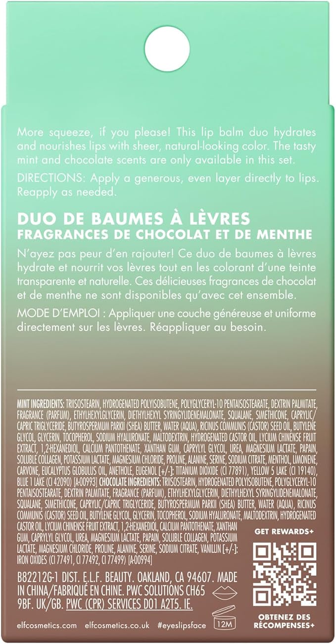 e.l.f. Squeeze Me Lip Balm, Moisturizing Lip Balm for A Sheer Tint of Color, Infused with Hyaluronic Acid, Vegan & Cruelty-Free