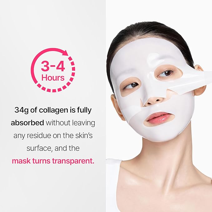 Nano Step Collagen Melting Hydrogel Mask, Overnight Hydration Treatment, Glass Skin Effect, Firming & Radiance Boost, Plumping Care, Korean Skincare, Gifts for Women, 4ea