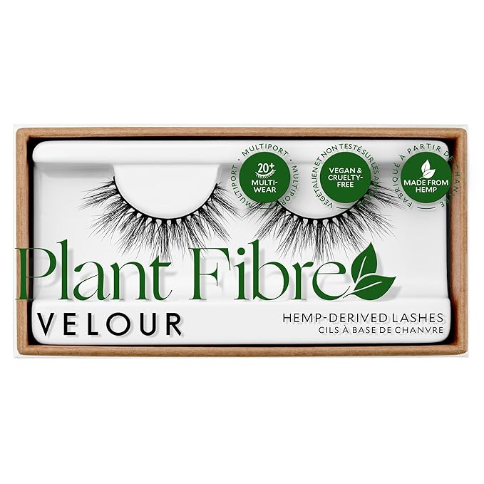 Velour Plant Fibre Eyelashes, Luxurious Hemp Derived False Lashes, Lightweight, Reusable, Handmade Fake Lash Extensions, Wear up to 25 Times, 100% Vegan, Soft and Comfortable, Wildflower
