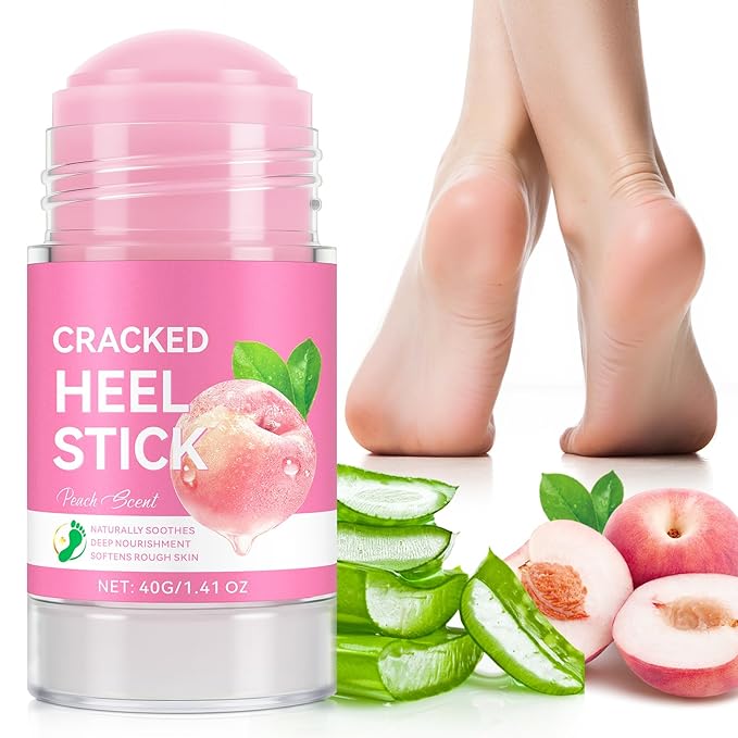 Cracked Heel Urea Stick,Peach Scent,Foot Care Cream 60 Percent Stick,Maximum Strength Urea Cream for Feet,Moisturizer and Hydrates Dry Cracked Feet, Knees, Elbows, Hands
