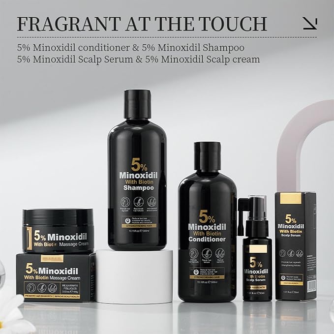 Kormesic 5% Minoxidil With Biotin Shampoo And Conditioner,Shampoo&Conditioner&Scalp Serum&Massage Cream,With Panax Ginseng Root & Zingiber Natural Essence For Women Men Hair Growth ﻿ (Massage cream)