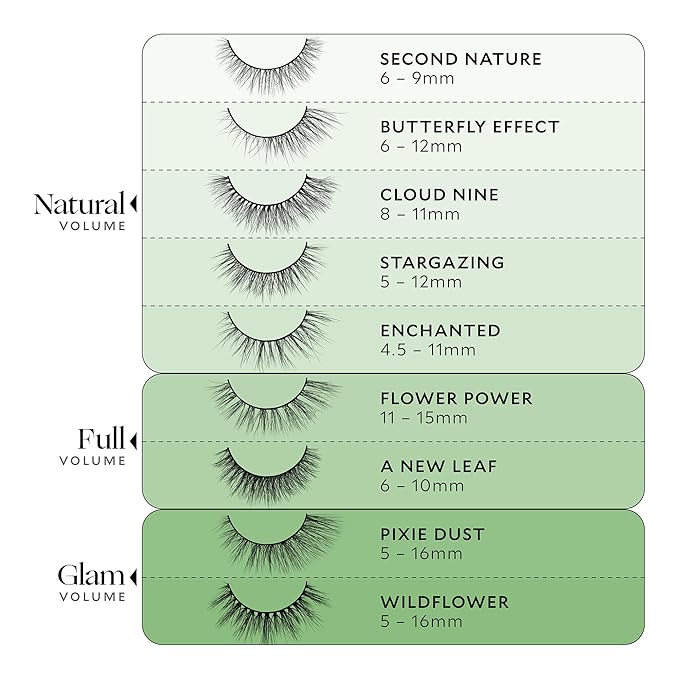 Velour Plant Fibre Eyelashes, Luxurious Hemp Derived False Lashes, Lightweight, Reusable, Handmade Fake Lash Extensions, Wear up to 25 Times, 100% Vegan, Soft and Comfortable, Wildflower