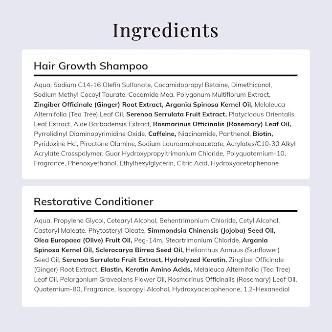 Hair Growth Shampoo and Conditioner Set - Rosemary & Biotin Shampoo and Conditioner for Hair Thickening - Botanical Boost for a Healthy Scalp, Hair Growth and Strengthen, 16.9 fl oz 2 Packs