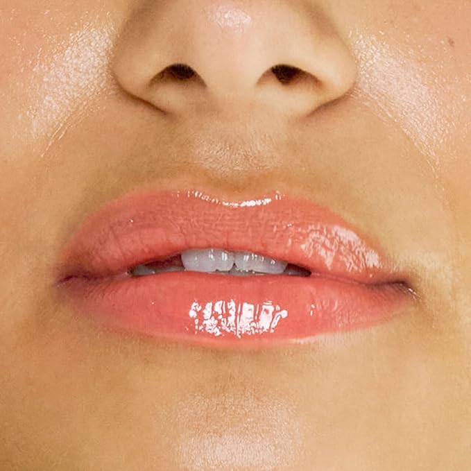 Ellis Faas Glazed Lips Lip Gloss High Pigment Ultra Shiny & Glossy Finish Deep Hydration Lip Stain Color Stick With Plant Seed Oils Non Sticky Perfect for Stained Effect (306 Sheer Bright Coral)