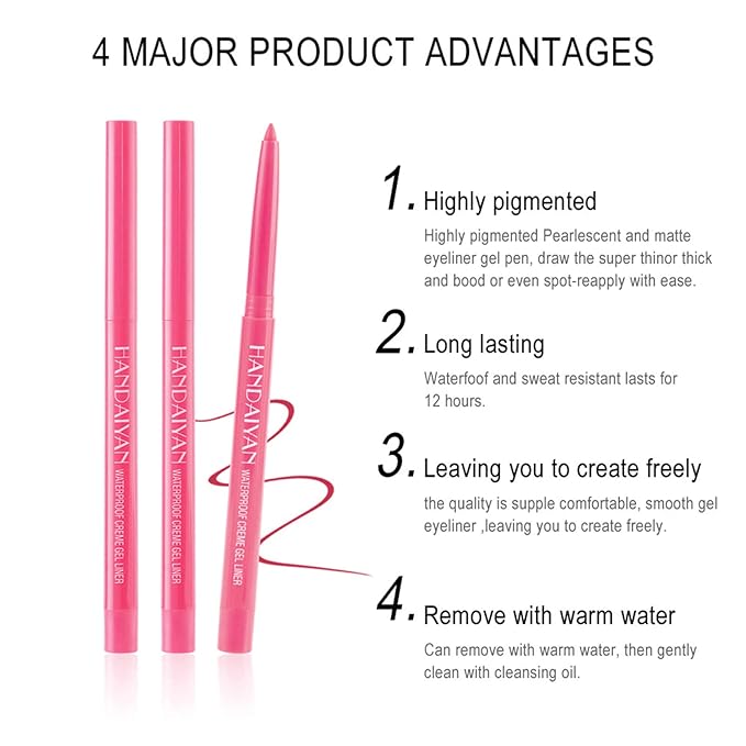 20 PCS Colored Eyeliners Pencil Set, 20 Colors Waterproof Long Lasting Retractable Matte Colorful Eyeliner Milti-Functional Eyeliner Eyeshadow Pen Gifts Mother's Day for Women