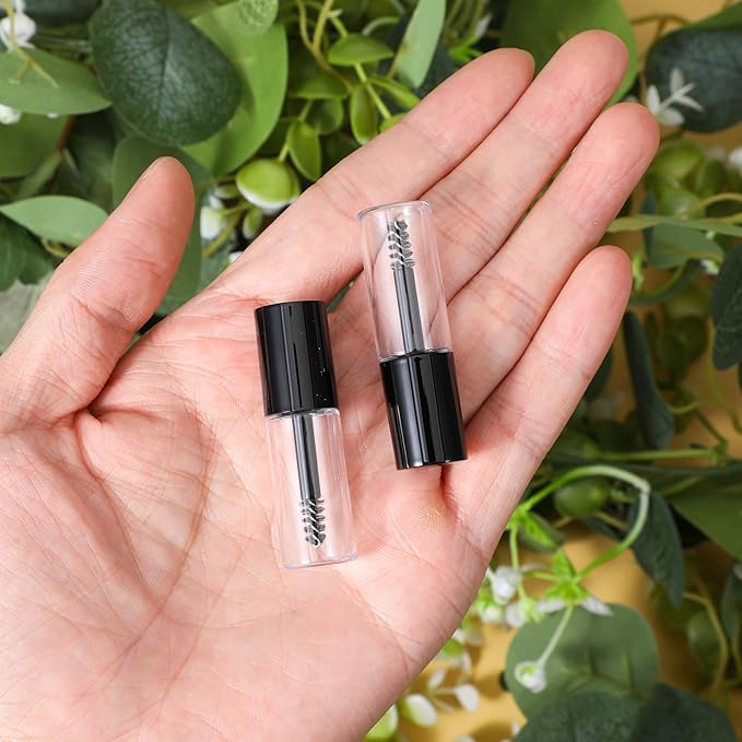 Nogeqi 20PCS Empty Mascara Tube 3ml Mini Empty Mascara Tube and Wand Glass for Castor Oil Small Sample Size Eyelash Growth Packing Tubes Container with Eyelash Wand Home and Travel