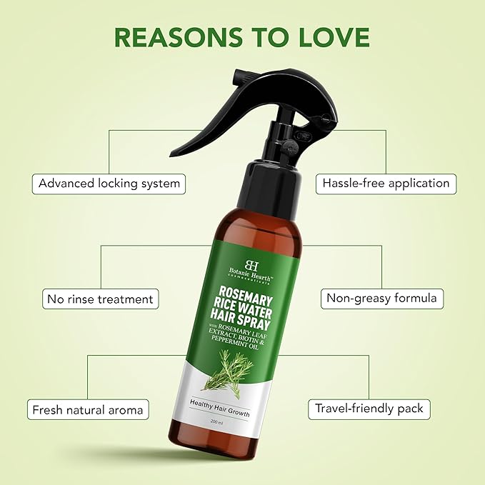 Botanic Hearth Rosemary and Rice Water Spray for Hair Growth - 6.8oz | Korean Scalp Treatment for Thinning, Hair Regrowth, Anti-Itch, Hair Spray for Women and Men, Sulfate & Paraben Free