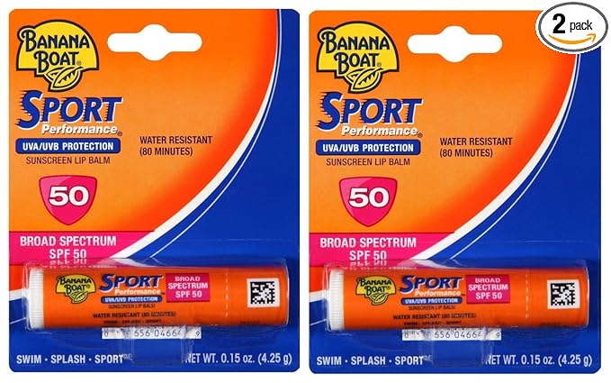 Banana Boat Sport SPF 50 Sunscreen Lip Balm (2 Pack)