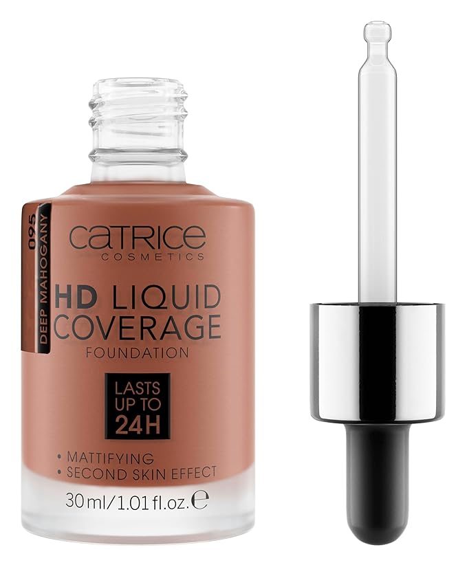 Catrice | HD Liquid Coverage Foundation | High & Natural Coverage | Vegan & Cruelty Free (095 | Deep Mahogany)