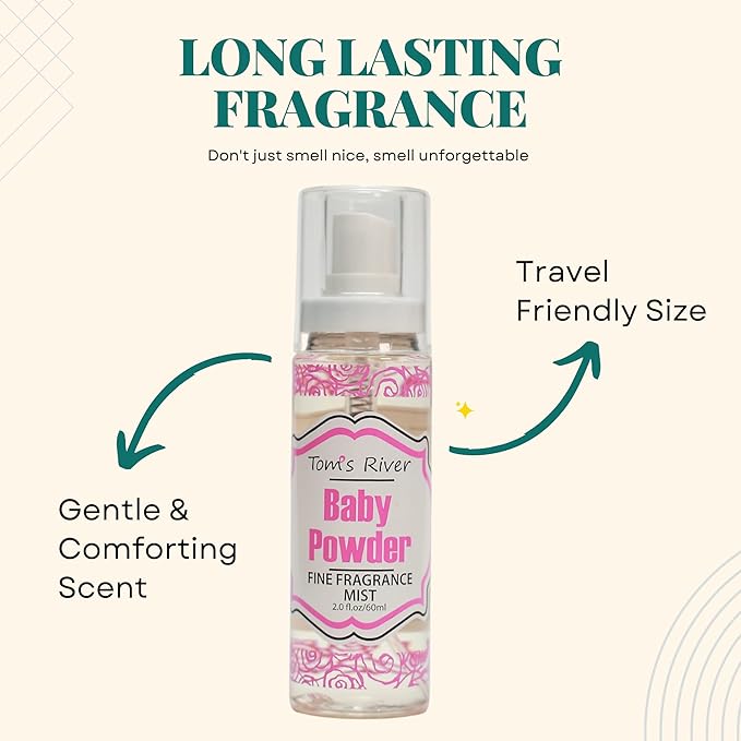 Infinix Baby Powder Scent Fragrance Mist for Women and Men - 2 oz, Clear (2, Baby Powder)